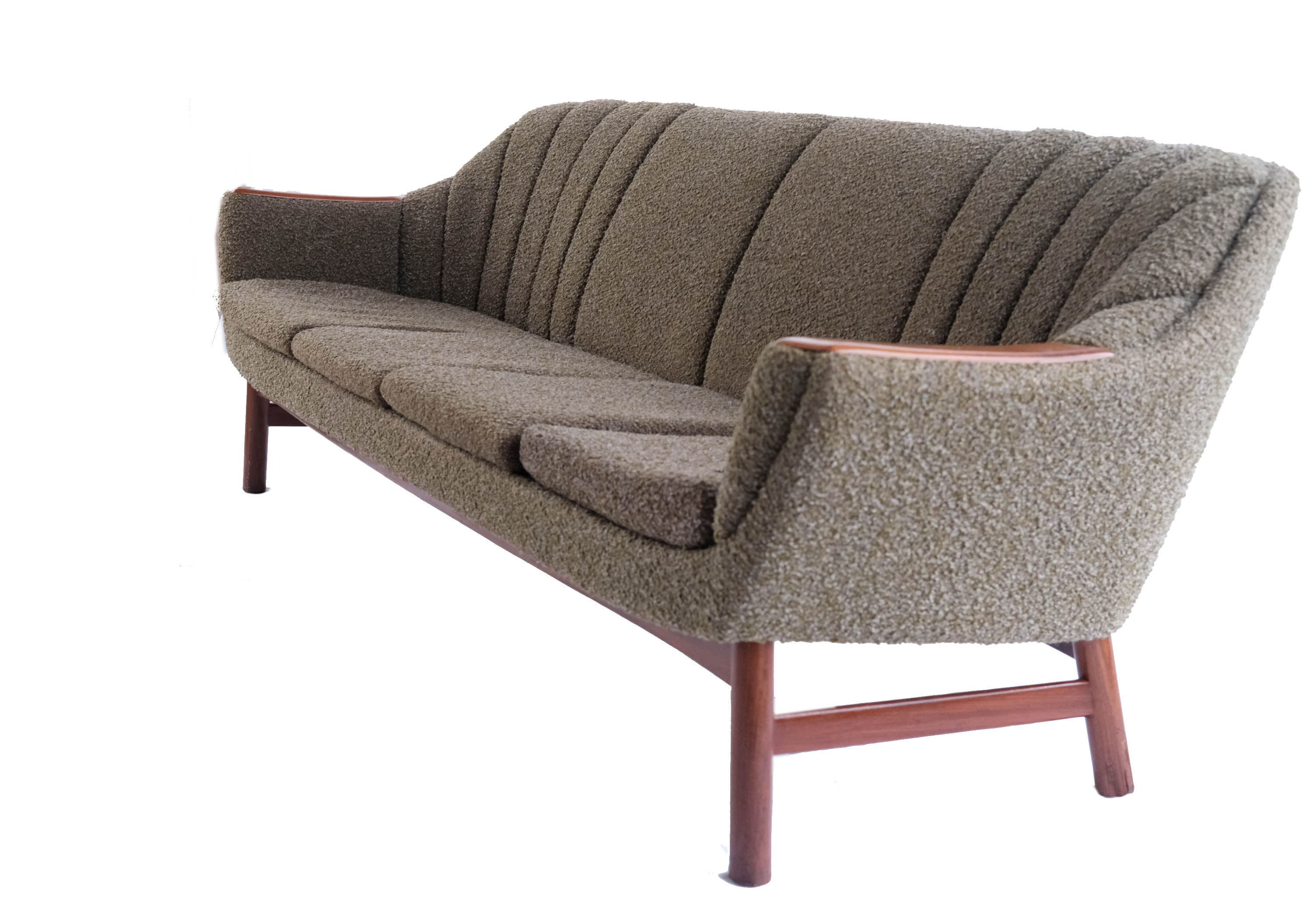 Scandinavian vintage wool boucle sofa, Norway 1960's