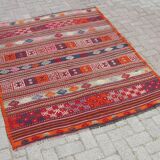 Turkish Kilim rug, vintage area rugs