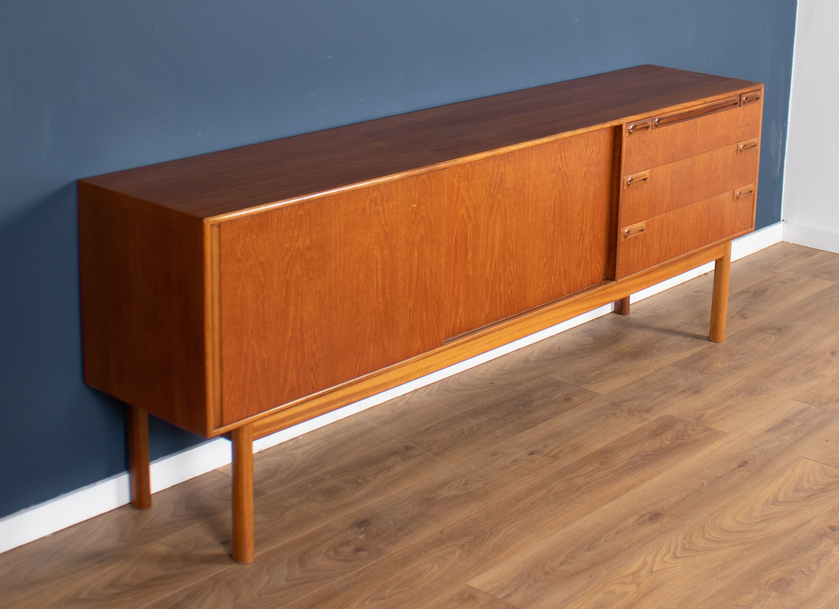 Retro teak 1960s long mcintosh sideboard with bar