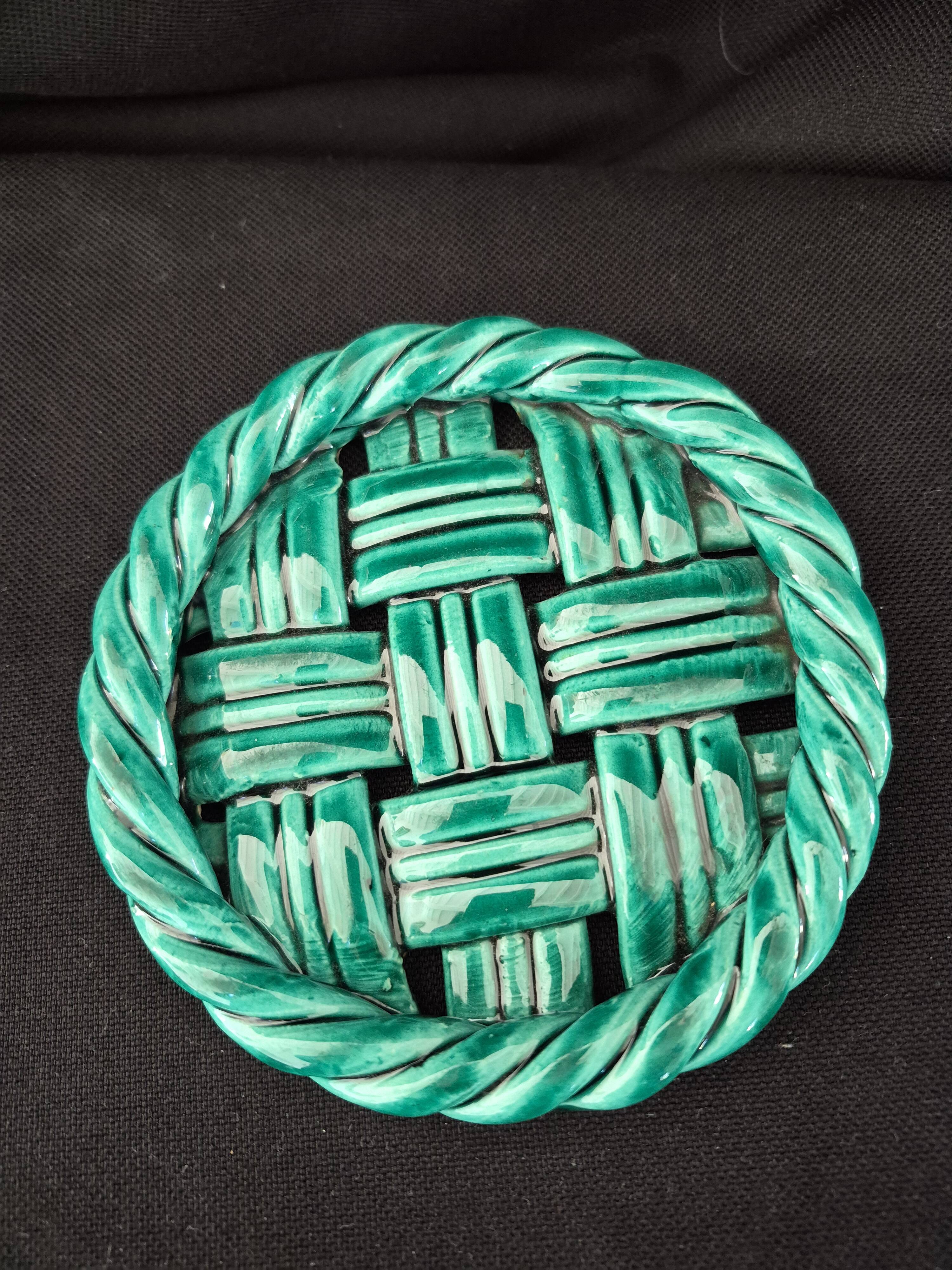 Varnished ceramic bottle coaster Vallauris (A107-2)