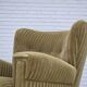 1960s, Danish relax armchair, furniture velour, oak wood.