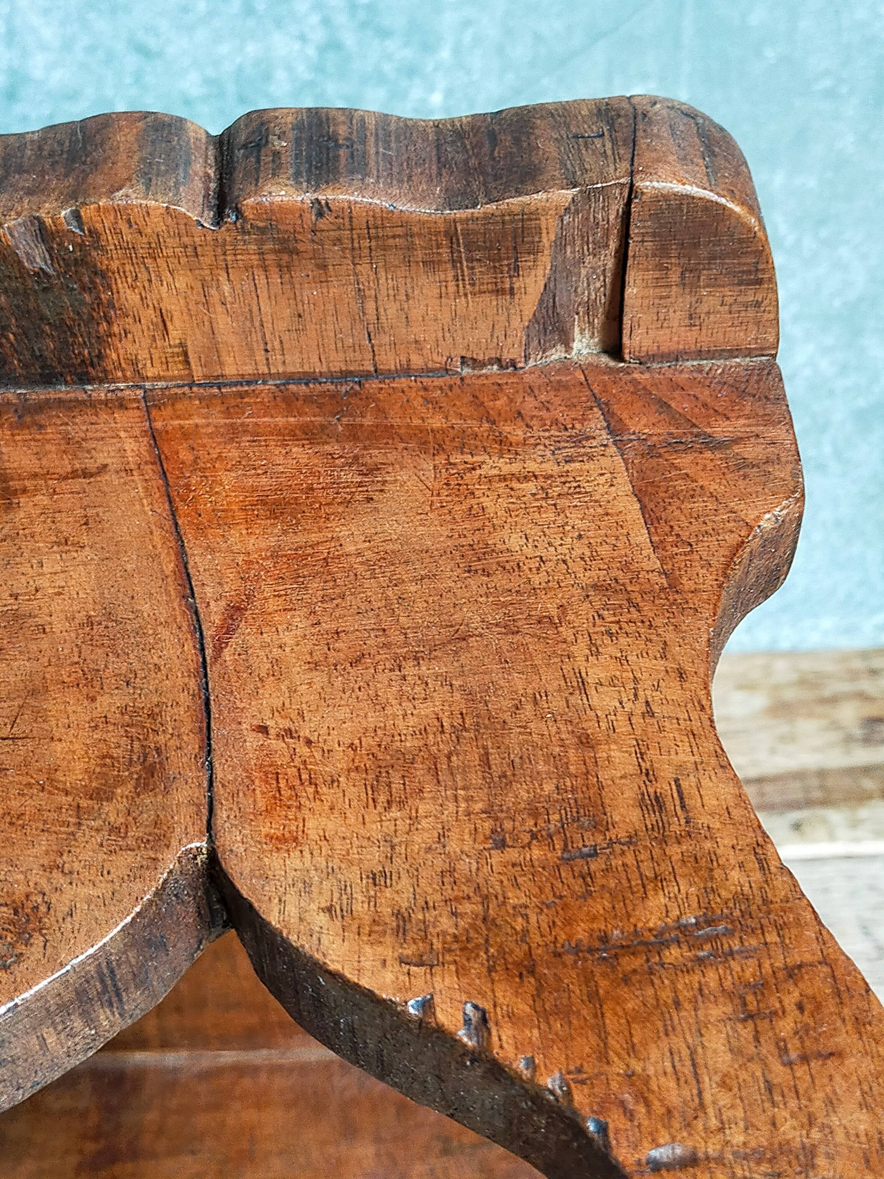 Old solid wood footrest stool