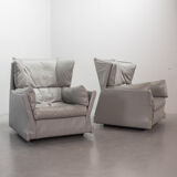 Cassina Lounge Chairs 'Viola d'Amore' by Piero de Martini & Footstool 1970s