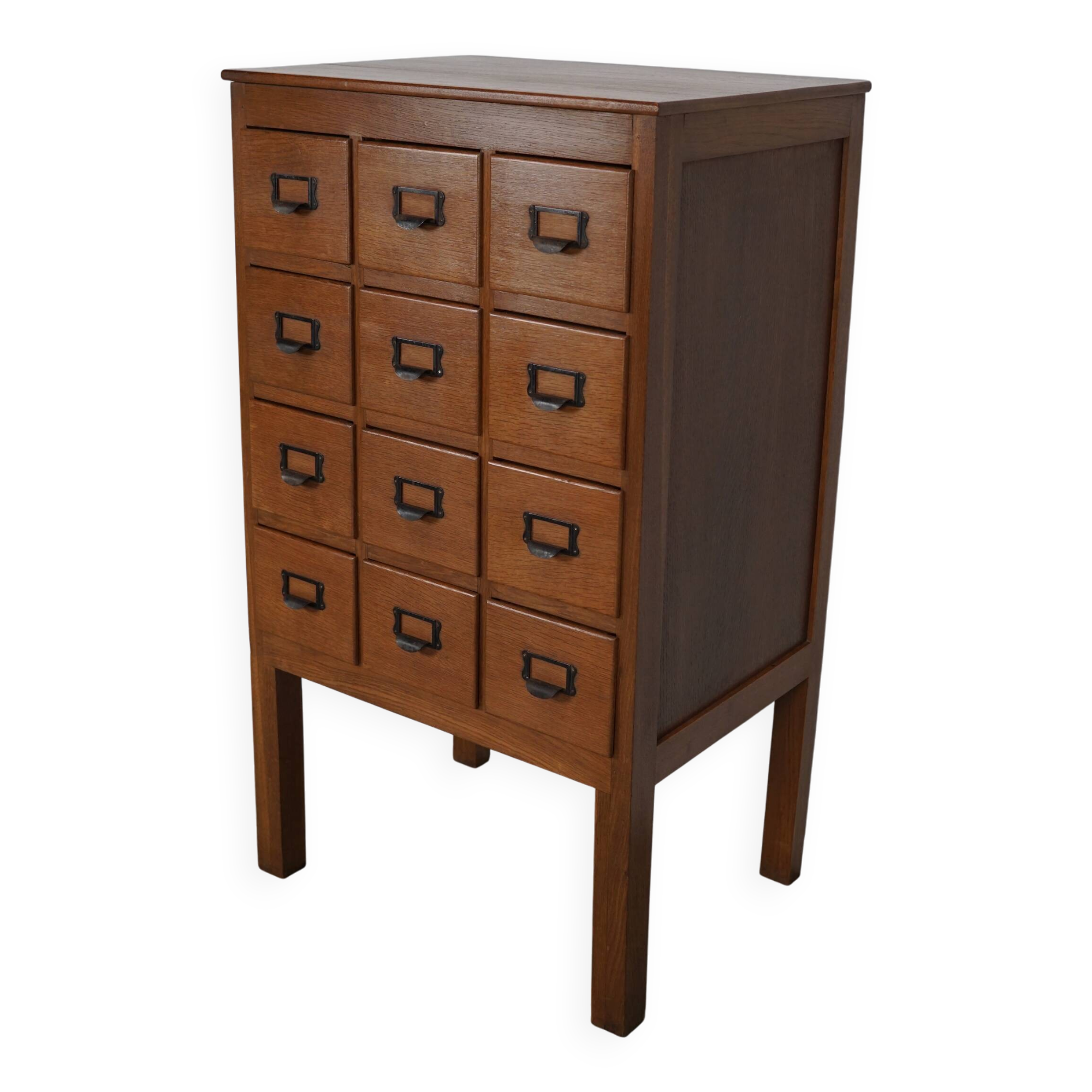 Vintage Dutch Oak Apothecary / Filing Cabinet, 1930s