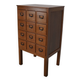 Vintage Dutch Oak Apothecary / Filing Cabinet, 1930s