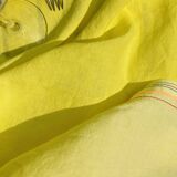 Belgian Linen Tablecloth Embroidered, Yellow Tyedie