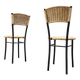 Chaises de salle à manger vintage en osier, années 1980 - lot de 4