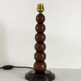 Art Deco lamp in turned wood from the 1930s