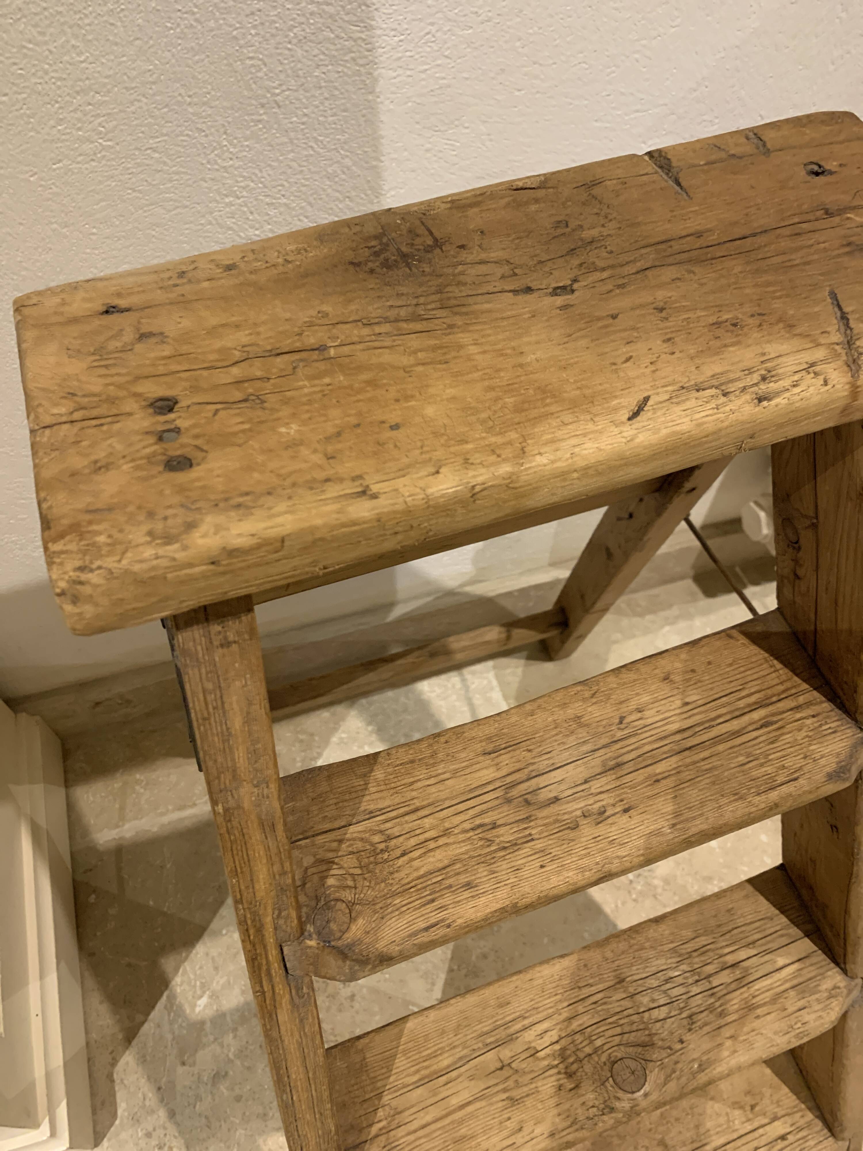 Solid wood stepladder very charming old decoration