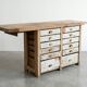 Authentic Craftsman's Counter / Vintage Workbench with Drawers - Solid Wood