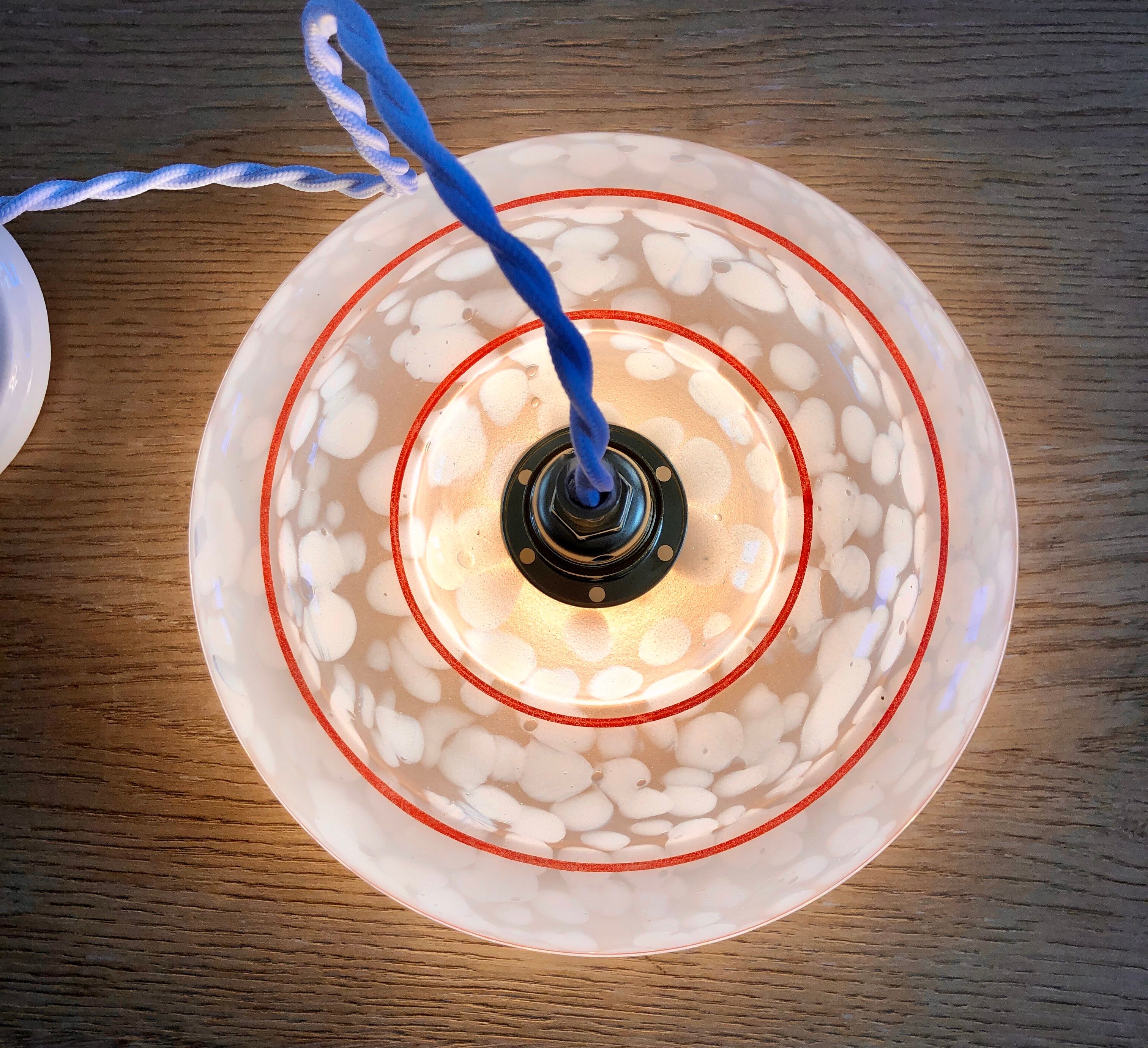 Vintage lampshade suspension and porcelain rosette