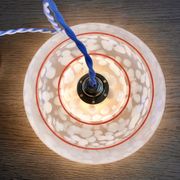Vintage lampshade suspension and porcelain rosette