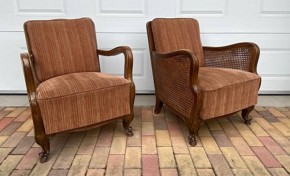 Set of antique Italian lounge chairs, 1920s