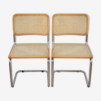 Beech & Cane 'Cesca' chairs by Marcel Breuer