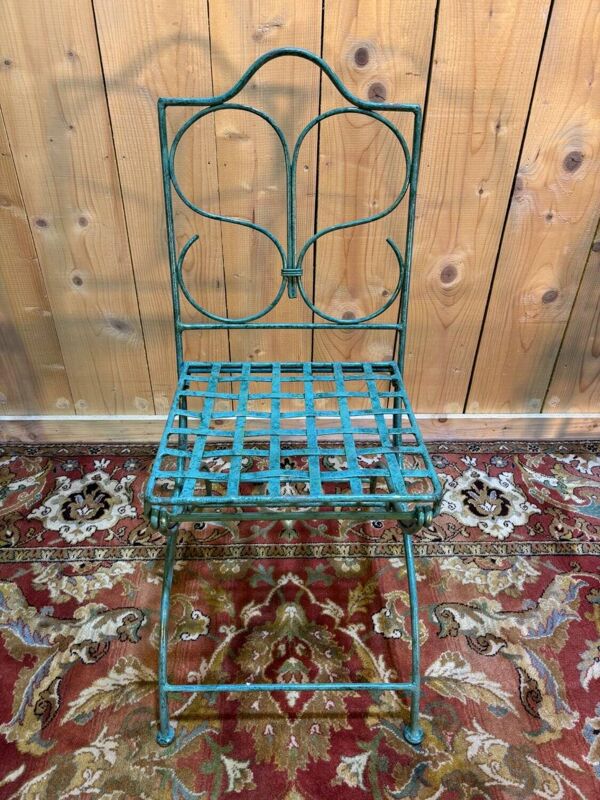 Série de 4 chaises de jardin en métal