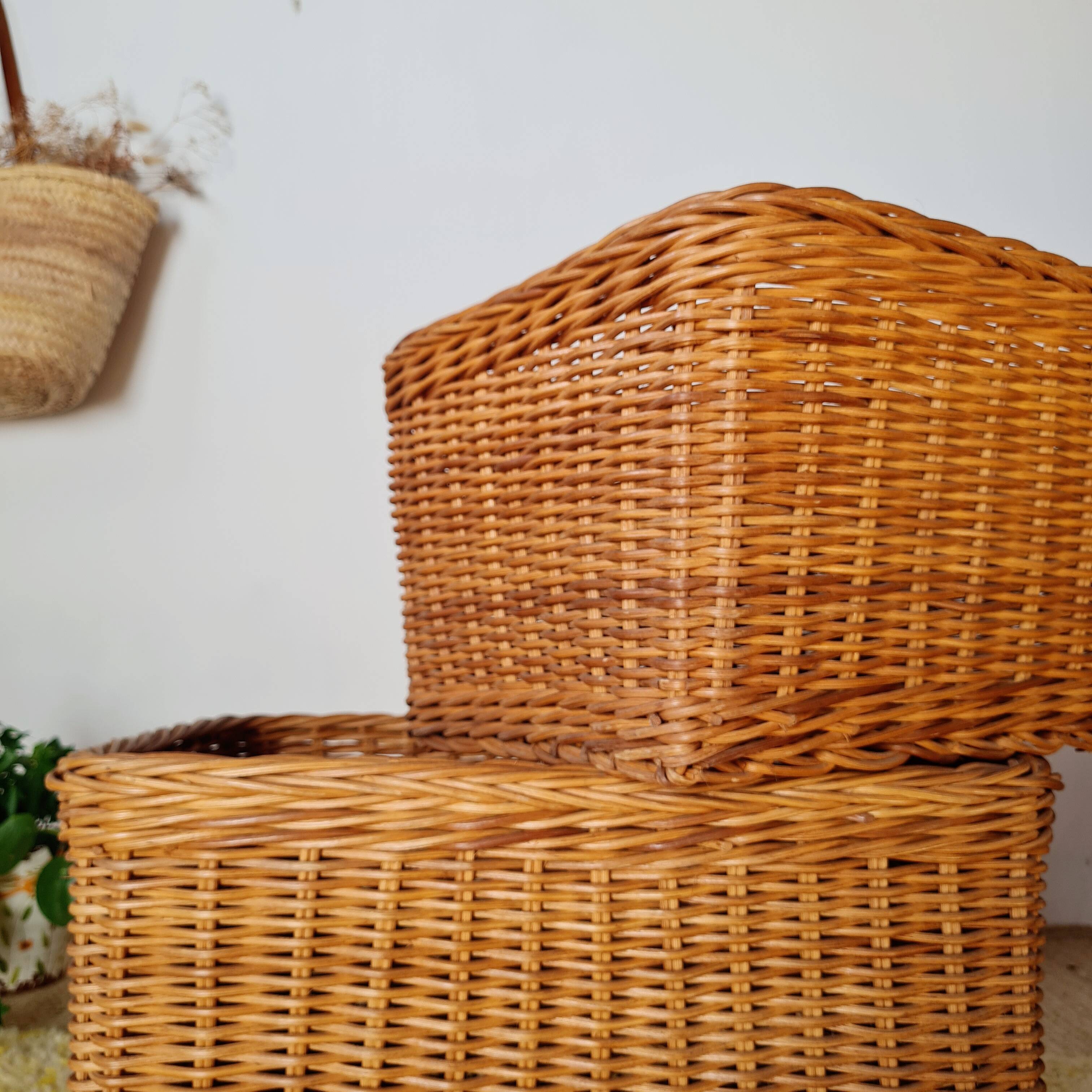 Pair of wicker baskets - planters