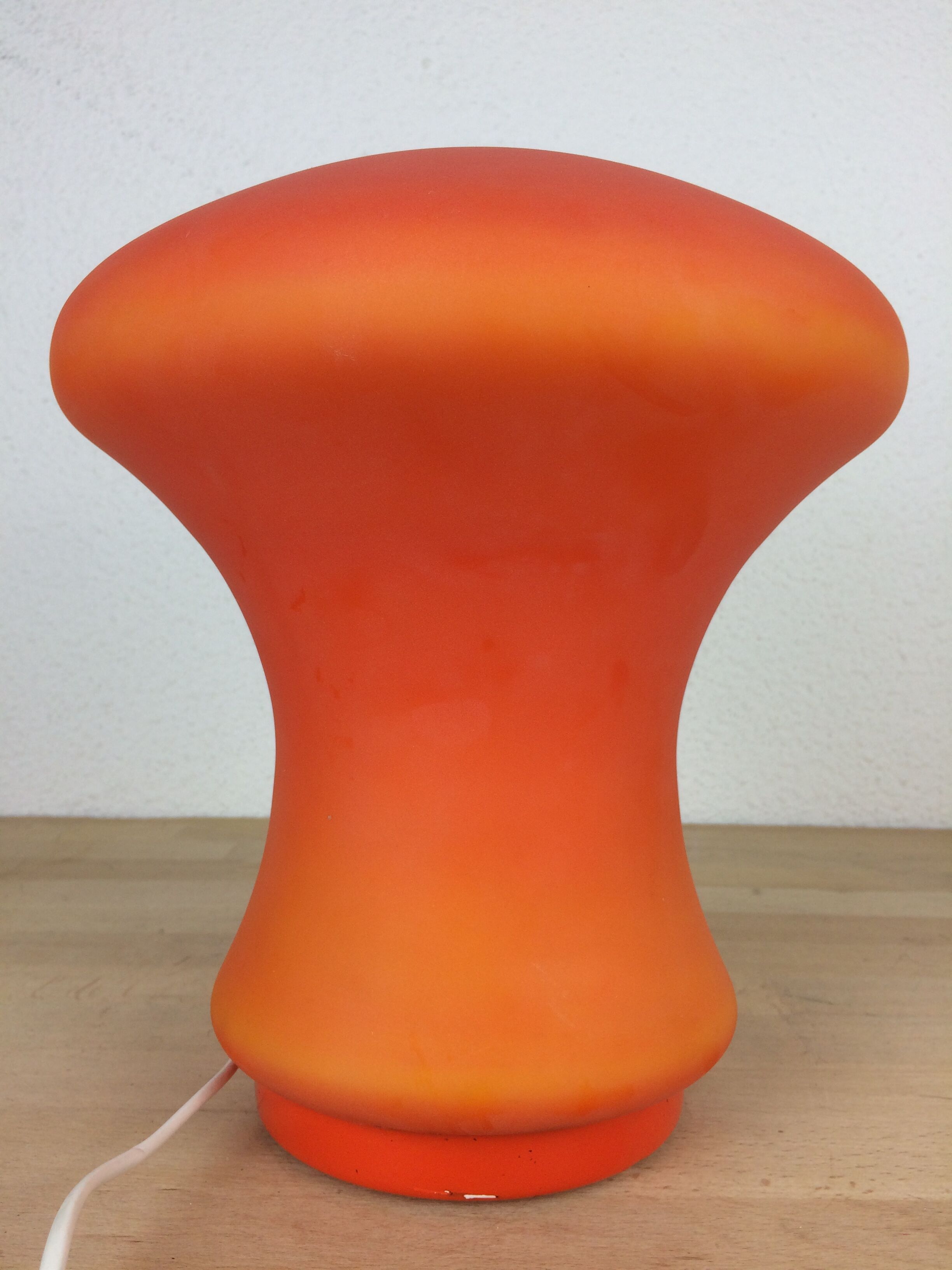 Atomic mushroom lamp orange glass 70's