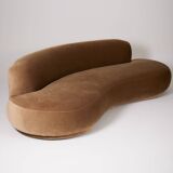 Half-moon mohair velvet sofa