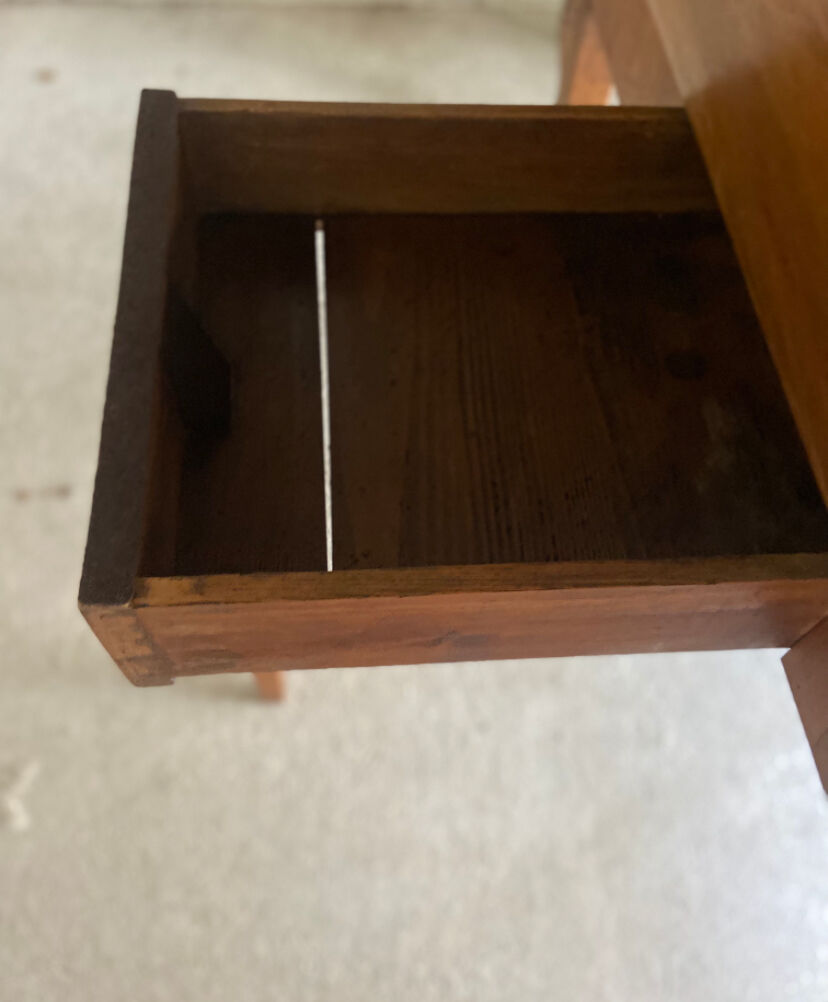 Antique table in folding round walnut