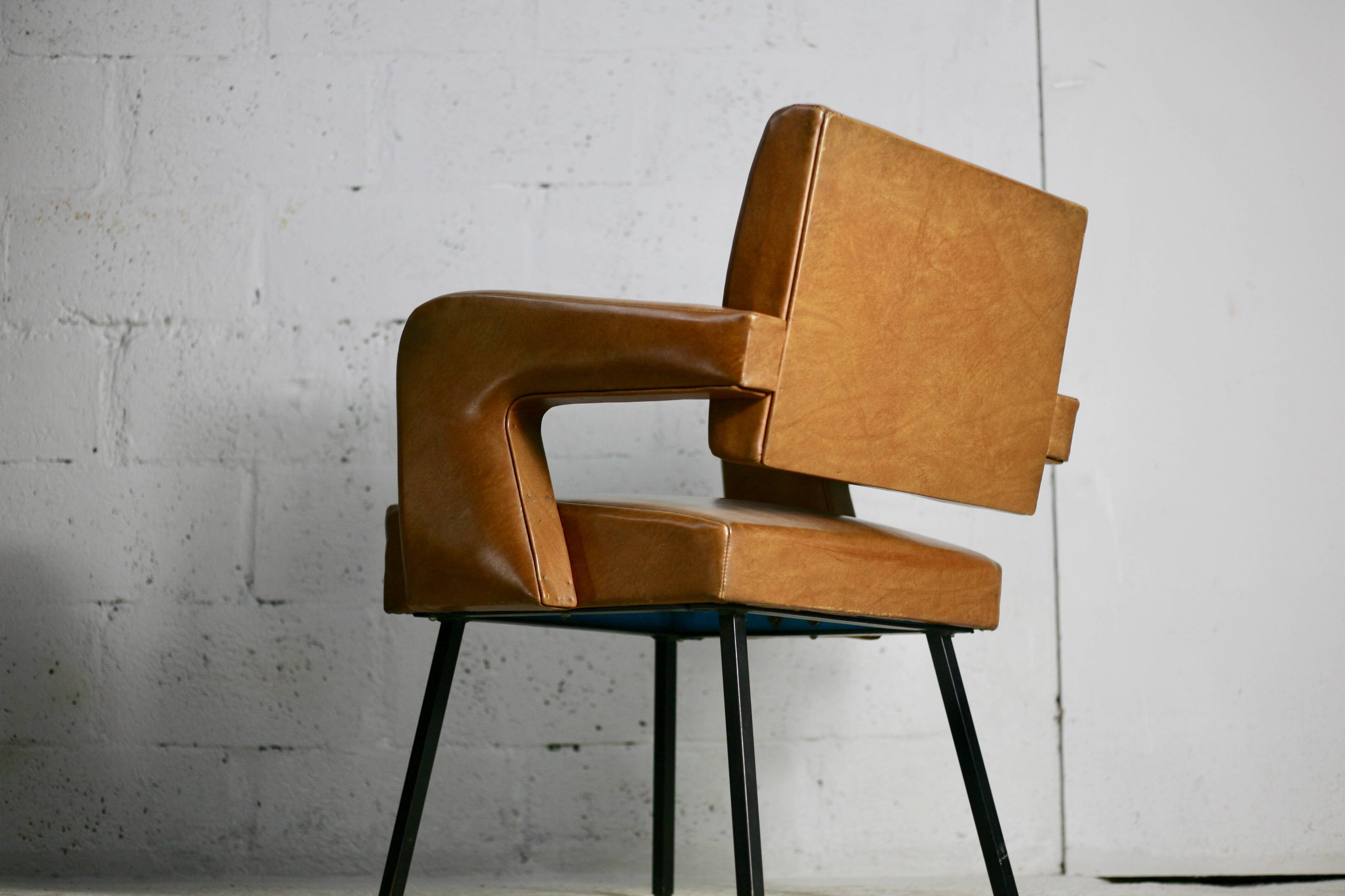 Armchair Jacques Adnet, style circa 1955