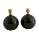 Pair of feet of black opaline art deco lamps