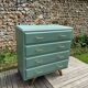 Commode vintage 1960 vert cèdre 4 tiroirs