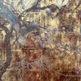 A.Bouverat Lacquered panel of Chinese inspiration hand painted 20th century