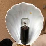 Vintage shell bedside lamp design 80 brass solid