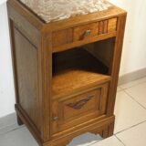 Art Deco oak and marble bedside table
