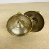 Pair of vintage gilded brass candlesticks