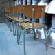 Vintage industrial chair Tubax in wood and metal