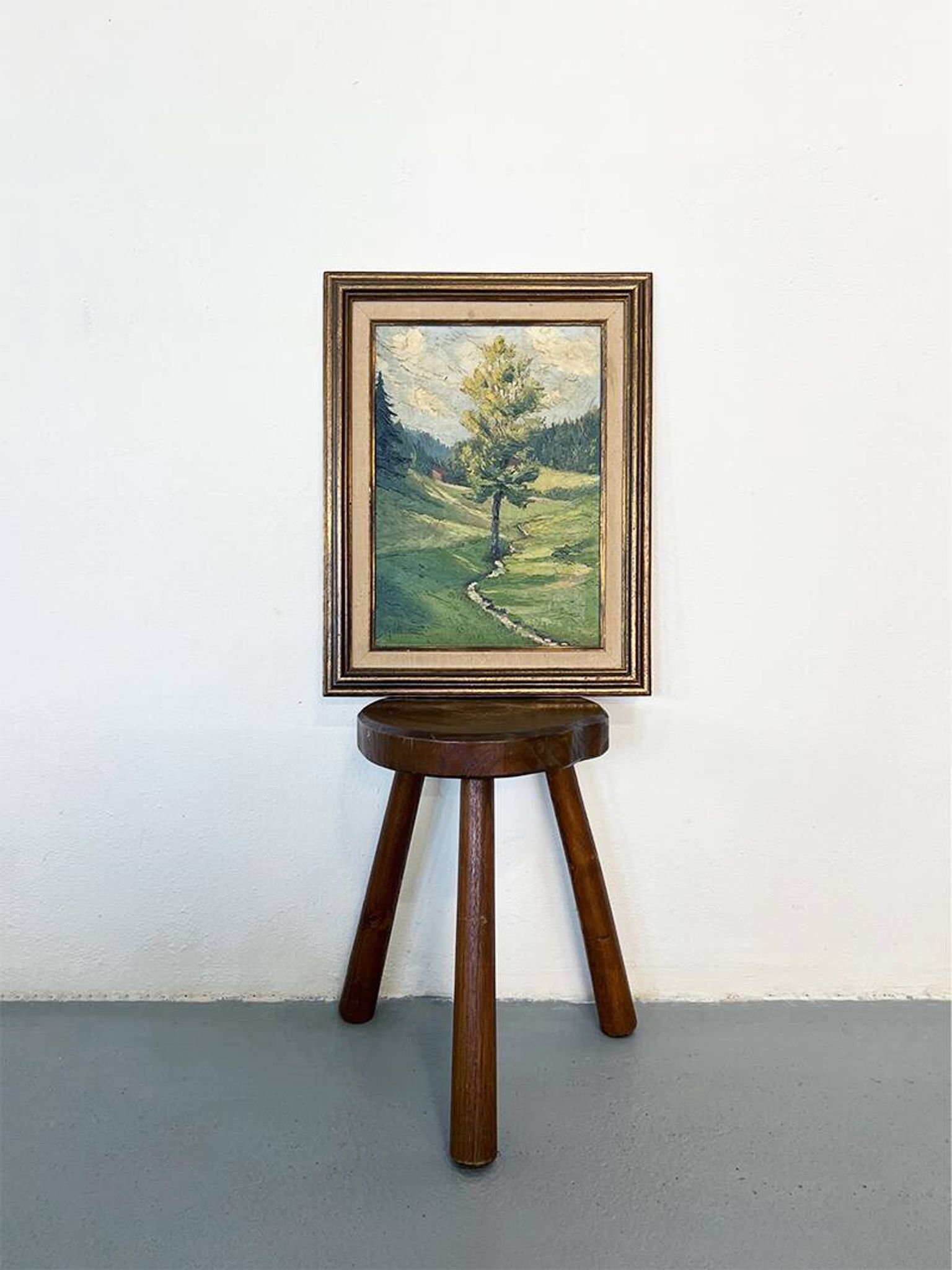 Tableau « L'arbre dans la vallée », huile sur panneau signée, 1936