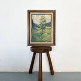 Painting "The Tree in the Valley", oil on panel, signed, 1936