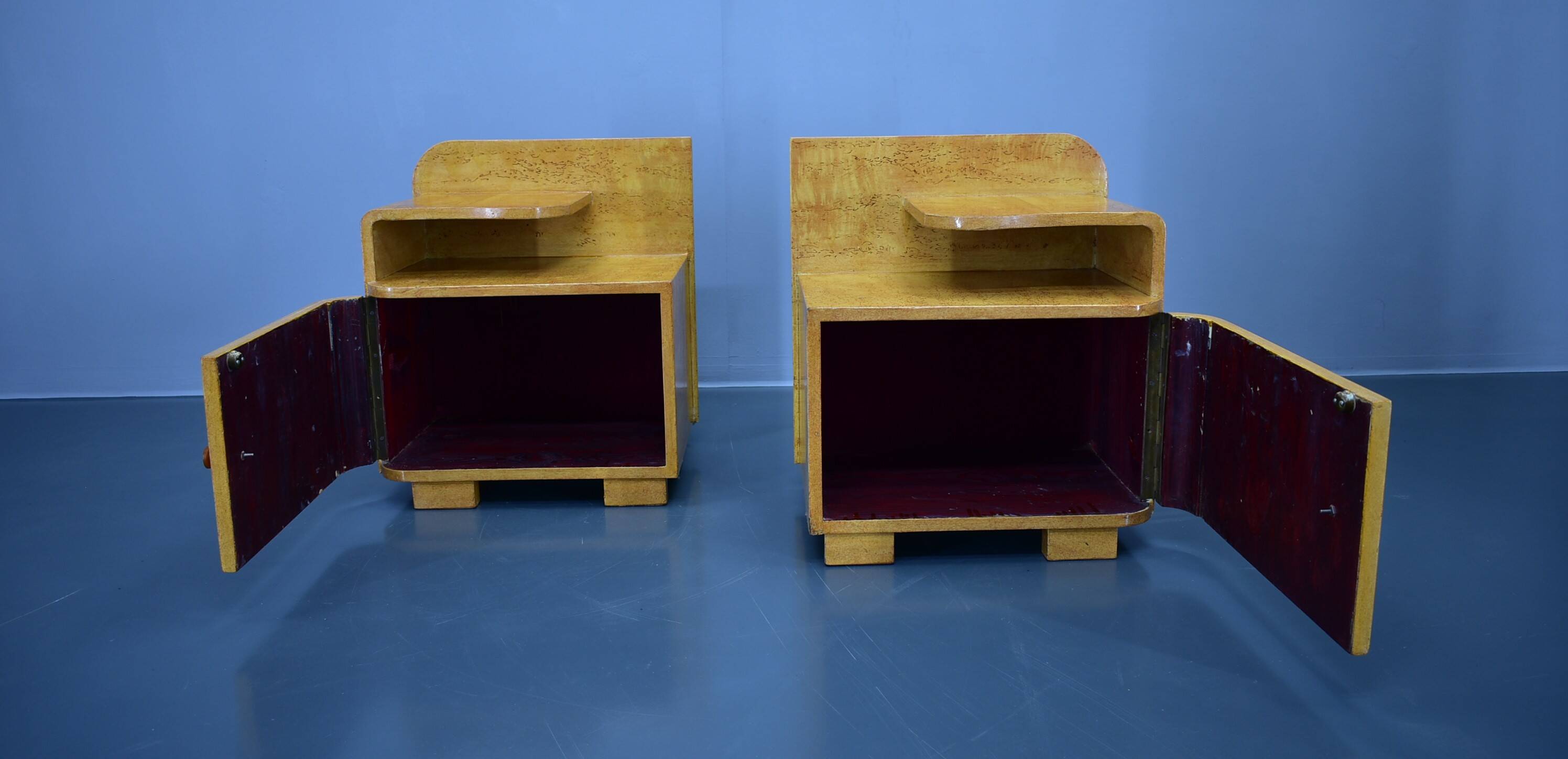 Set of Two Art Deco Night Stands Czechoslovakia , 1939s