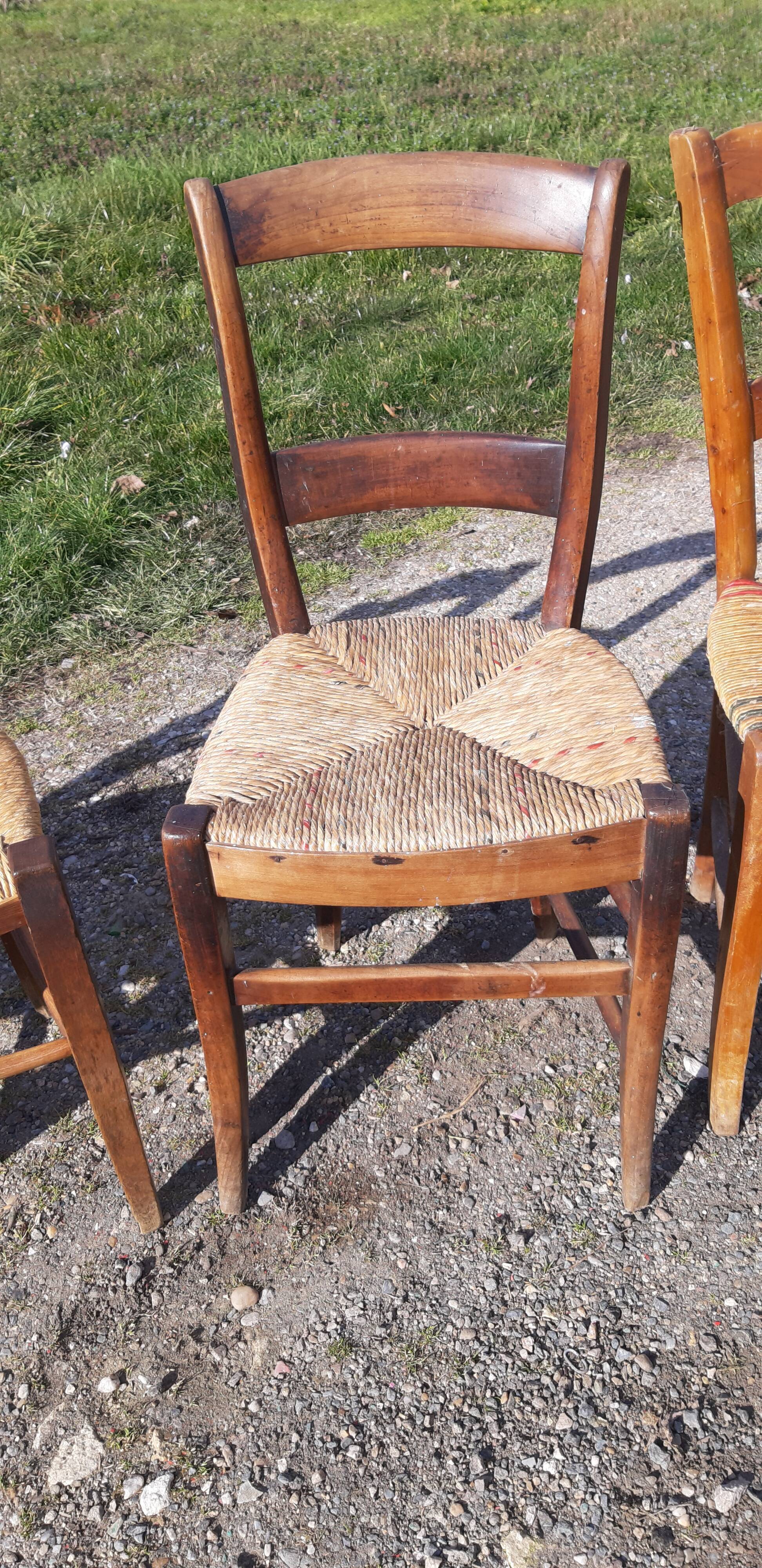 6 antique and mismatched mulched chairs