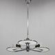 Restored Bauhaus or Art Deco chrome and glass chandelier, Czechoslovakia