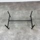 50s coffee table, glass and black metal