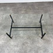 Table basse années 50 verre et métal noir