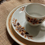 Service tasse et assiettes rétro 70´s