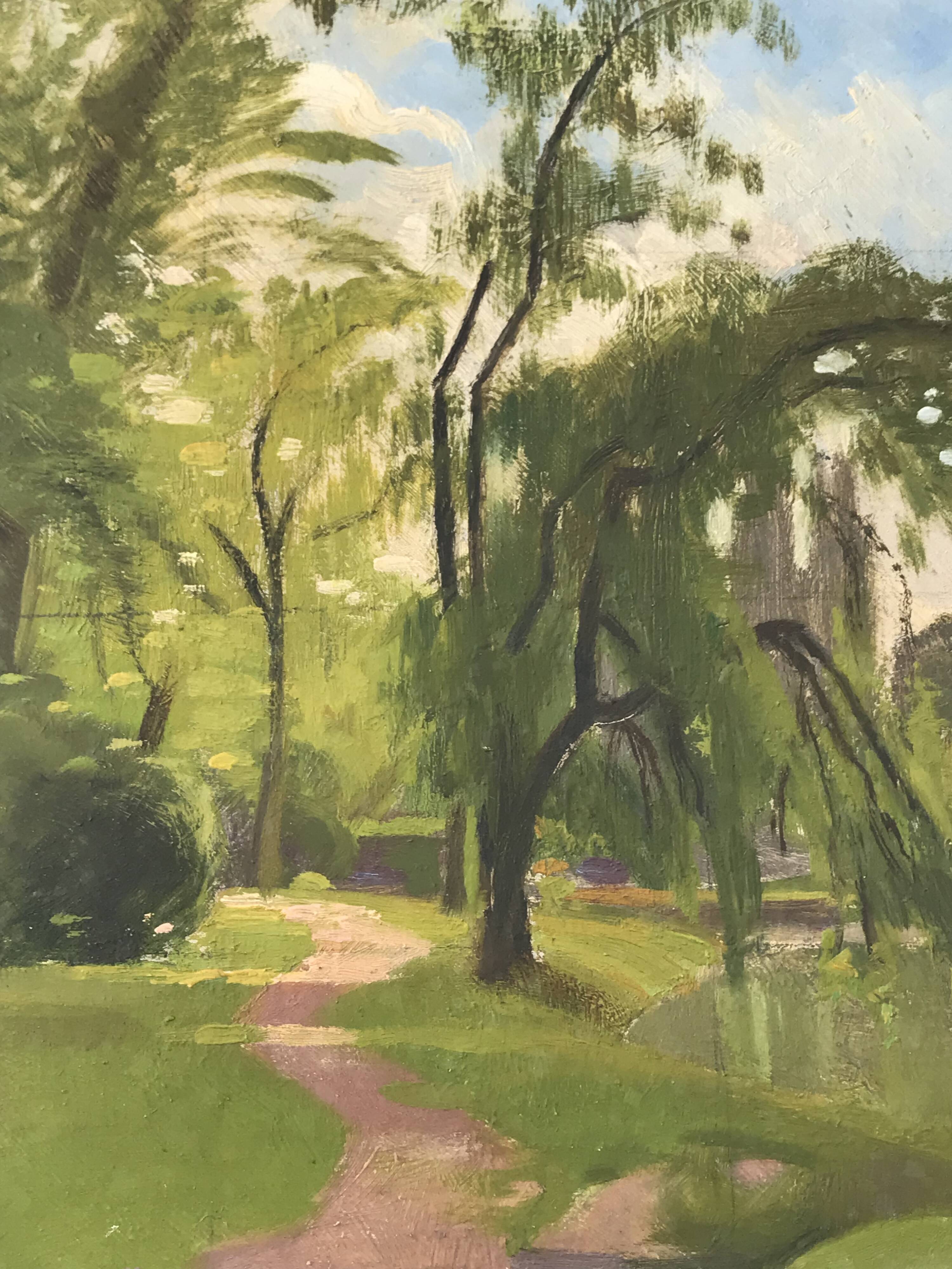 Landscape oil on wood framed