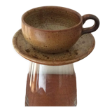 Lunch cup and under cup in stoneware - vintage