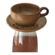 Lunch cup and under cup in stoneware - vintage