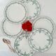 Old dessert plates mismatched in iron earth