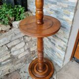 Beech floor lamp in turned wood