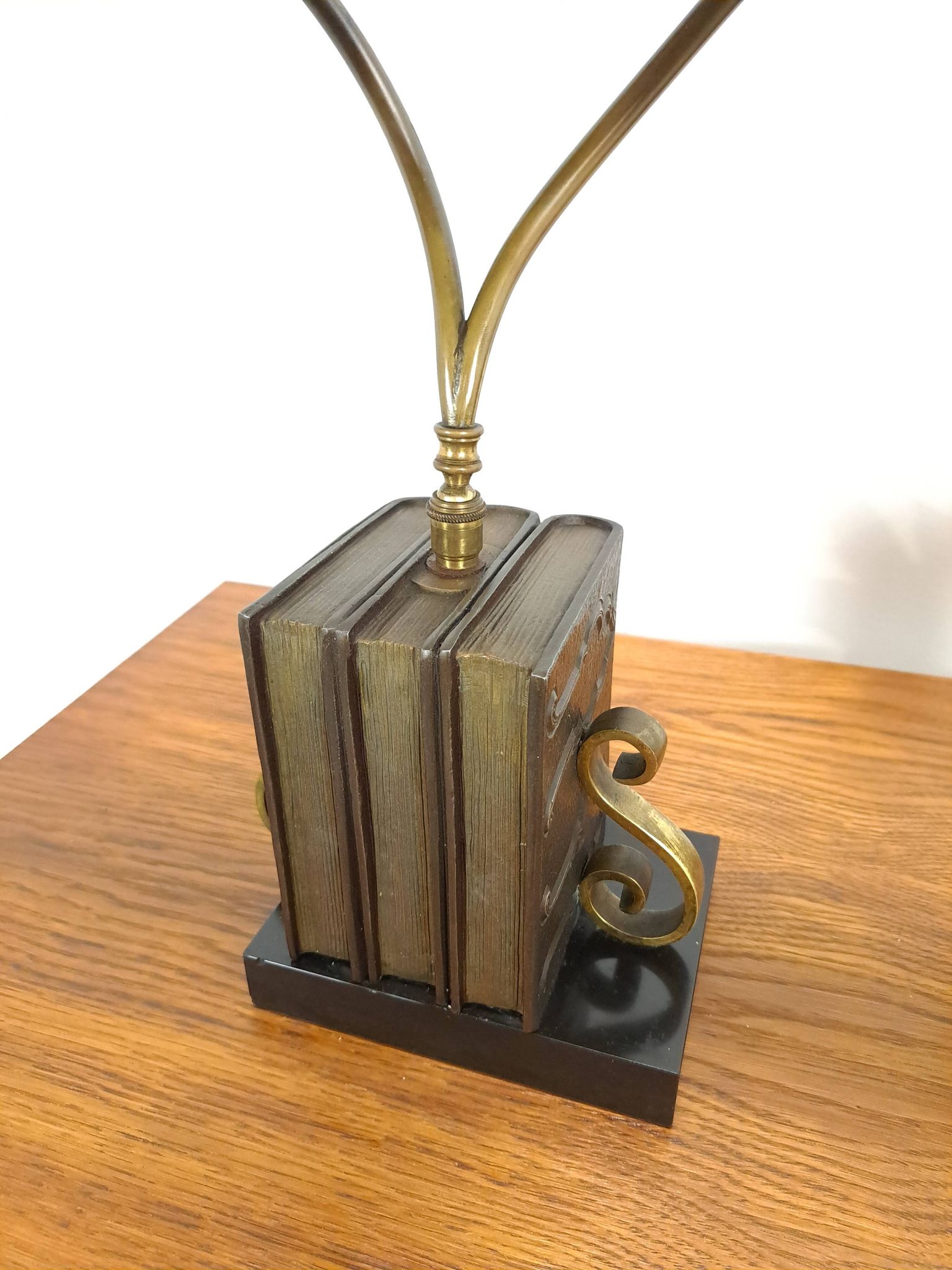 Lampe de bureau en bronze, lampe de banquier