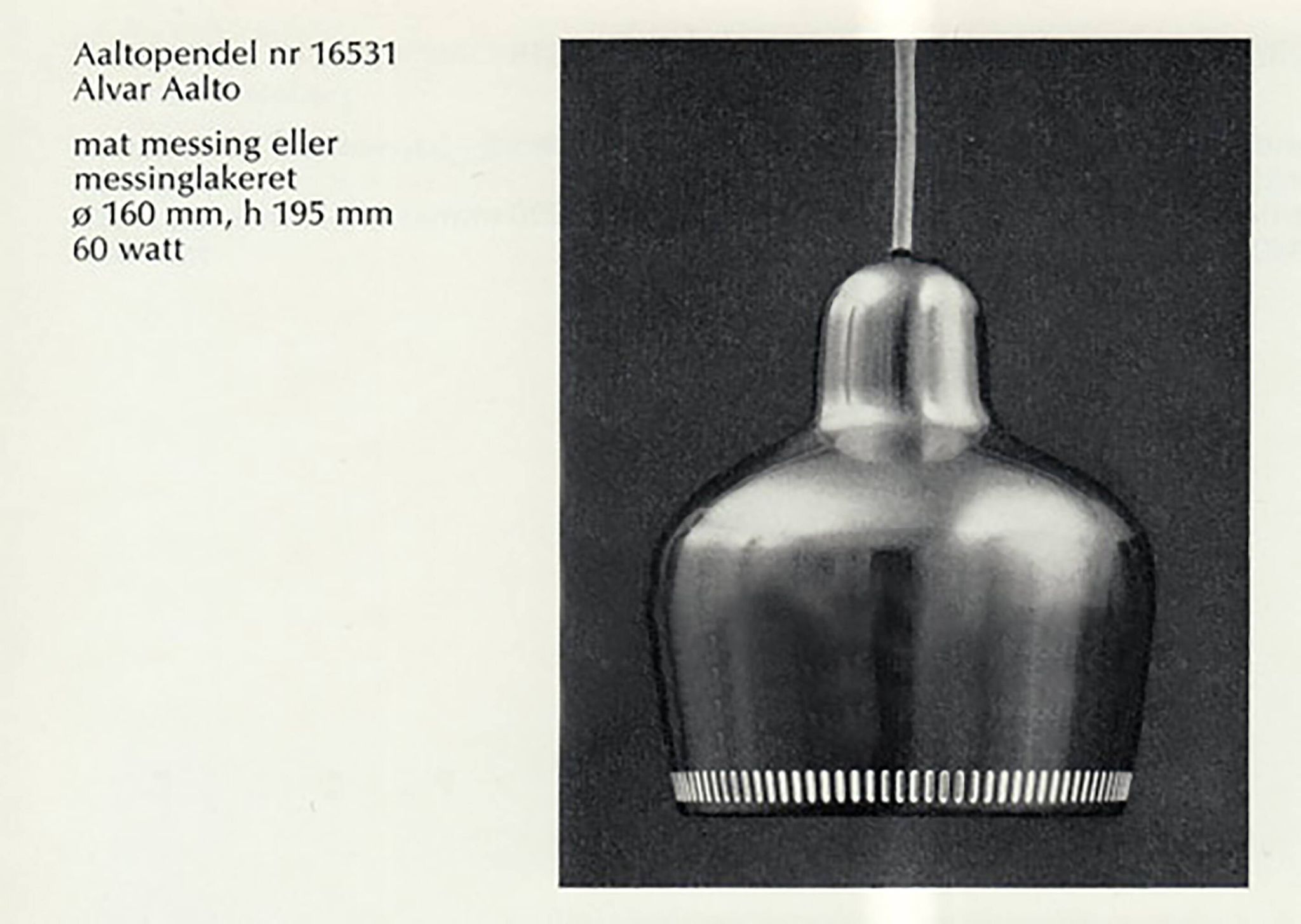 Golden Bell brass pendant light Alvar Aalto Louis Poulsen, Denmark 1950s