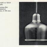 Golden Bell brass pendant light Alvar Aalto Louis Poulsen, Denmark 1950s