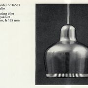 Golden Bell brass pendant light Alvar Aalto Louis Poulsen, Denmark 1950s