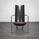 Pair of postmodern armchairs with side table (1980s)