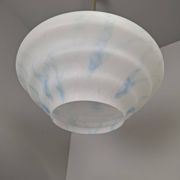 Napako Midcentury Modern Pendant Lamp in Opaline Glass and Brass, Czechoslovakia